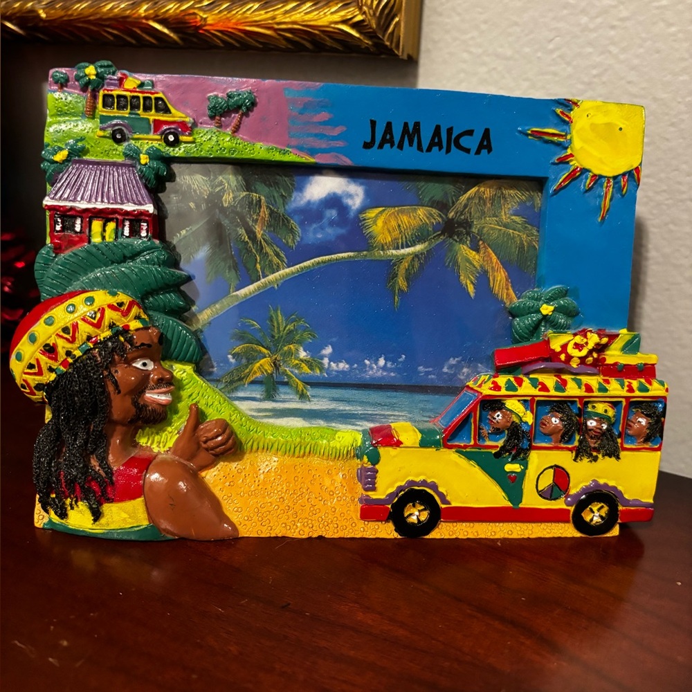 Colorful Jamaica Themed Picture Frame